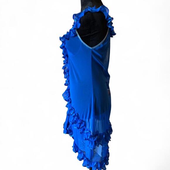 Royal Blue Ruffle Mesh Dress S–L Fairycore Maximalist - Picture 8 of 8